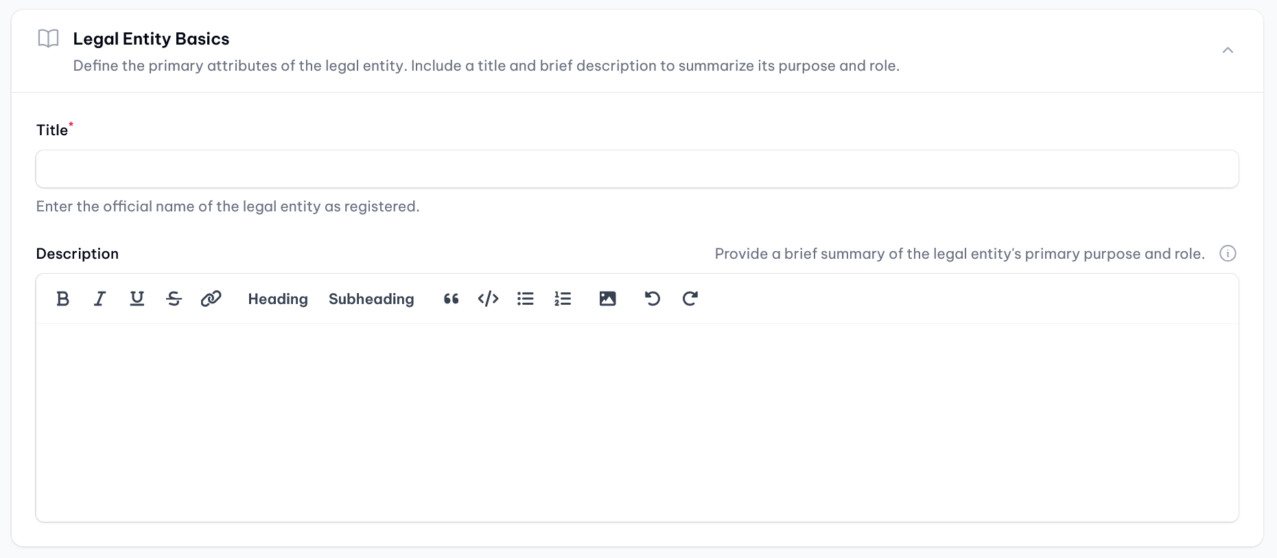  Attributes: Legal entity basics 