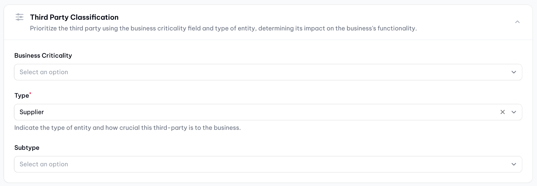 Attributes: Third party classification