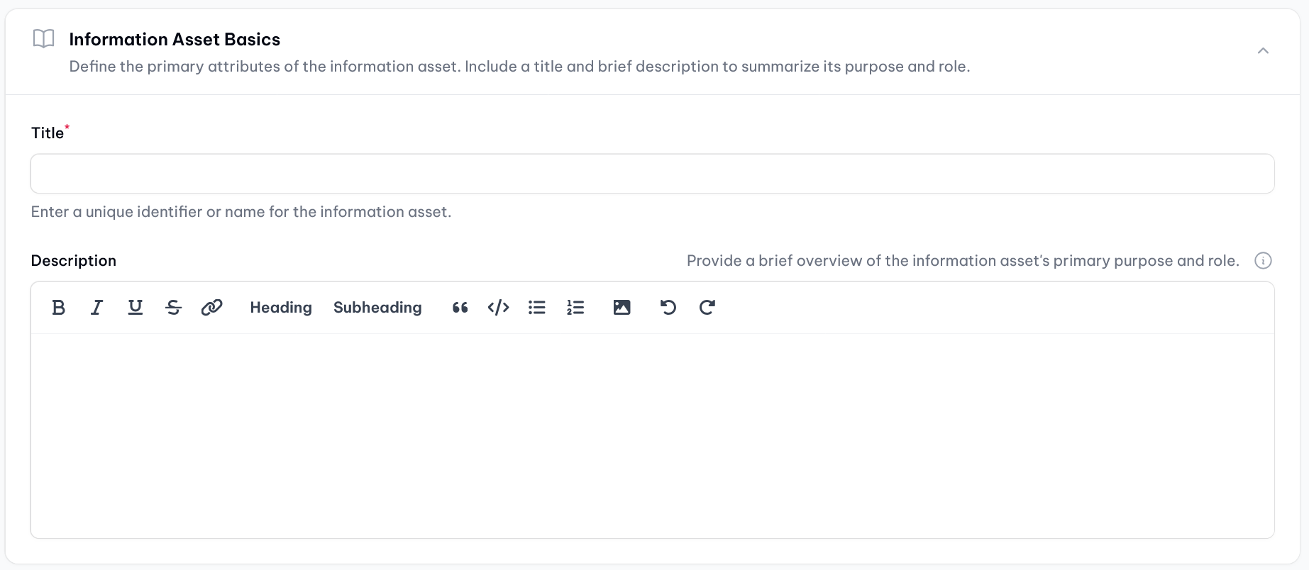  Attributes: Information asset basics 