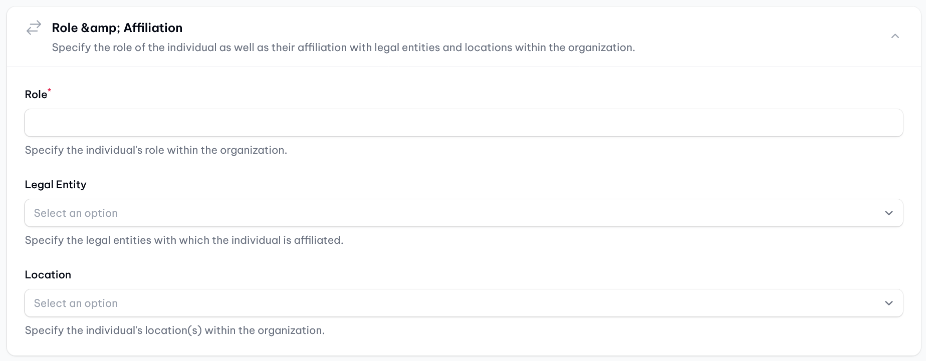  Attributes: People role and affiliation