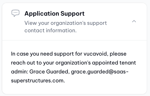 Peronal Settings: See your organization's application admin for internal support (demo data).