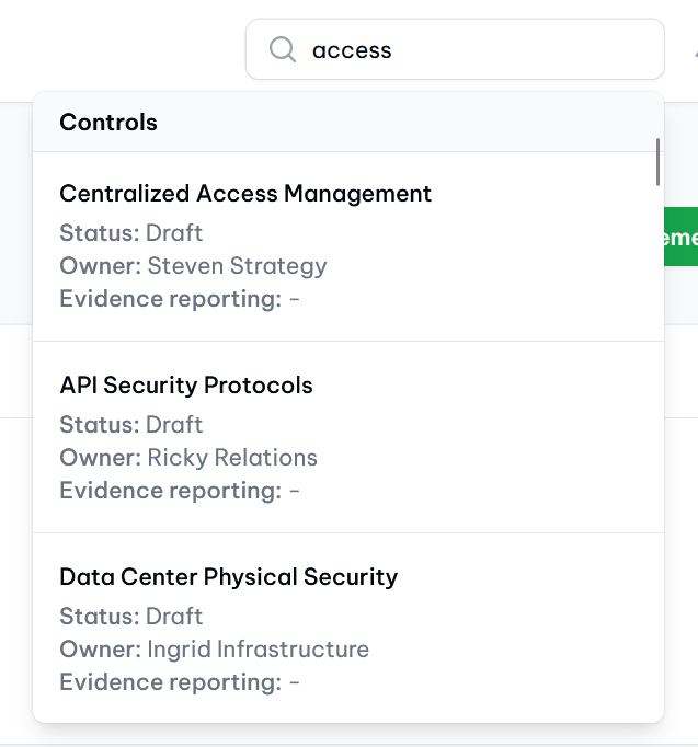 Global search: Search results are grouped per resource (demo data)