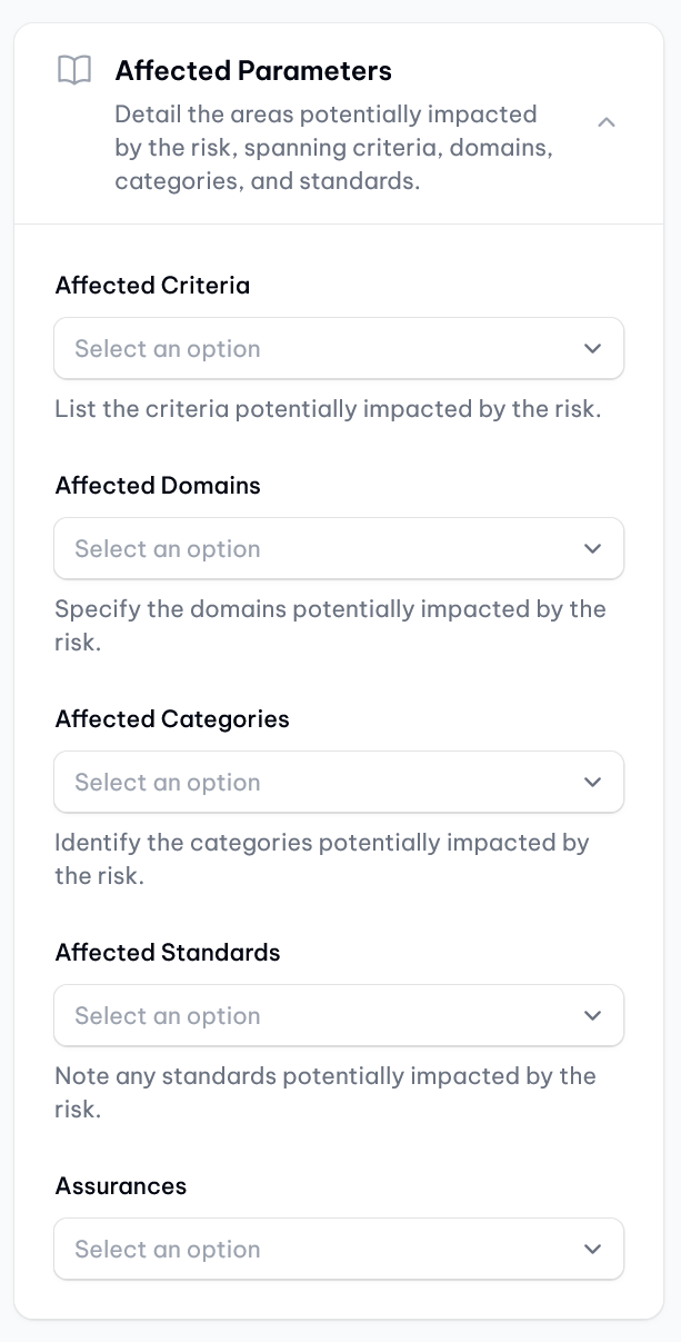 Attributes: Risk parameters