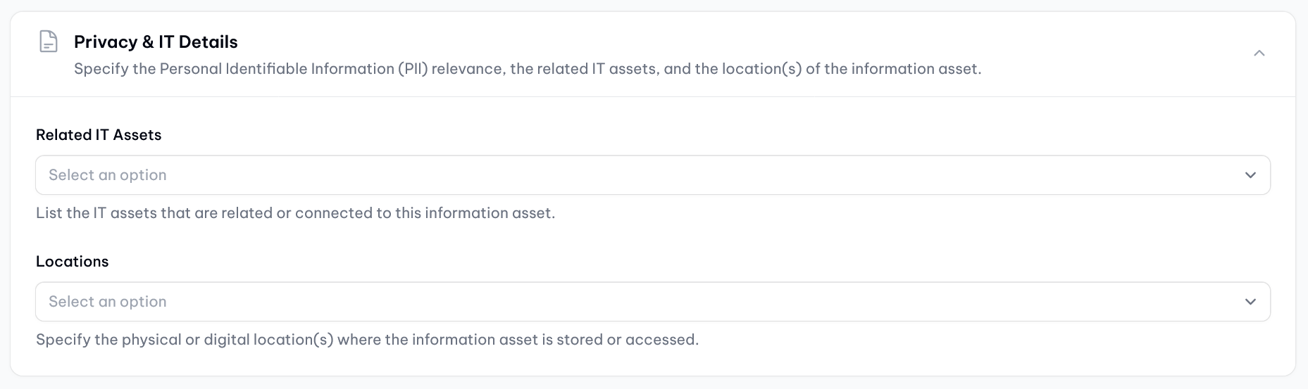  Attributes: Information assets privacy and IT details