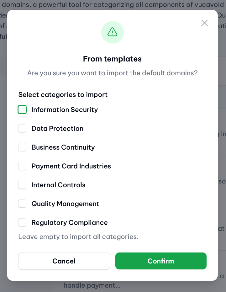 vucavoid structures: Template domains ready for import to any tenant.